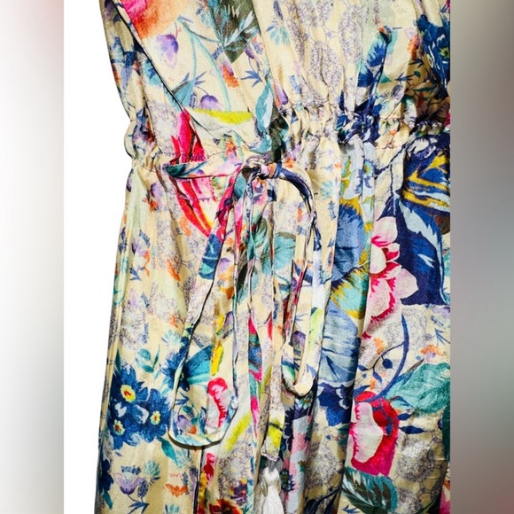JOHNNY WAS FLORAL TOPIARY RUMI BOHEMIAN SILK DRESS - Picture 10 of 16